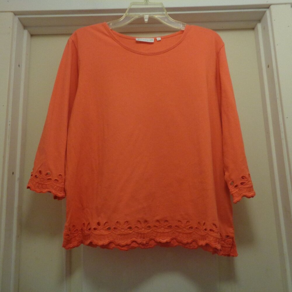 WHITE LOTUS STYLED GIRL DARK ORANGE BIG EYELETS SLEEVES & BOTTOM X L